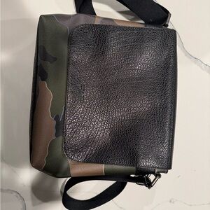 Coach Green and Black Messenger Bag with Textured Design